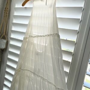 Abercrombie & Fitch NWT Gauze Sheer Tiered Maxi Dress